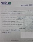 Récépissé de dépôt
